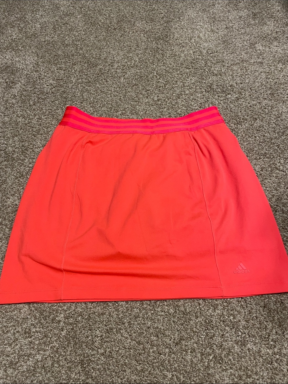 adidas Bright Coral-Pink Athletic Skirt